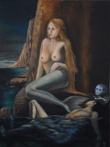 Meerjungfrau - 0,80m x 0,60m - Öl auf Leinwand