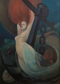 Sirena 2 (Meerjungfrau) - 0,85m x 0,65m - Öl auf Leinwand