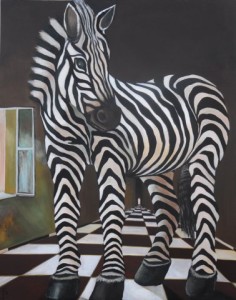 Zebra - 1,00 m x 0,80 m - Öl auf Leinwand