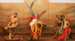 Metaphysischer Altar - 1,50 m x 2,80 m - Öl auf Leinwand